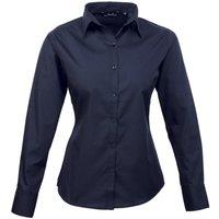 Premier Women's Poplin Long-Sleeved Blouse in Navy | Size: 24