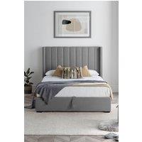 Time4sleep Maya Winged Ottoman Light Grey - Bed Frame Only | Size: Double