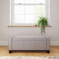 GFW Verona Crushed Velvet Storage Ottoman Bench in Mid Grey