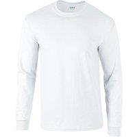 Gildan Men's Ultra Cotton Long-Sleeved T-Shirt in White | Size: Small
