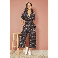 Black Recycled Watermelon Print Jumpsuit