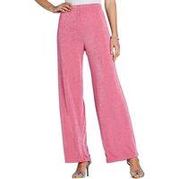 Amber Women's Slinky Wide Leg Trouser Stretch Jersey Fabric with Elasticated Waist in Rose | Size: 10XS