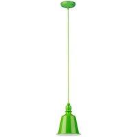 Orsina Vibrant Lime Green Pendant Light With Bell Shade, Sturdy Metallic Hanging Light, Green Pendant Light Fixture
