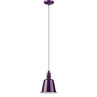 Orsina Vibrant Lime Green Pendant Light With Bell Shade, Sturdy Metallic Hanging Light, Green Pendant Light Fixture in Purple