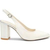 Paradox London Women's Dyebale Satin 'Alston' High Block Heel Sling Back in Ivory | Size: 6
