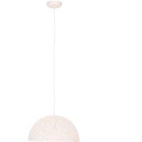 Orsina Sculptural Large White Dome Pendant Light, Artistic Ceiling Fixture For Entryways, Abstract Cutout Dome Lamp