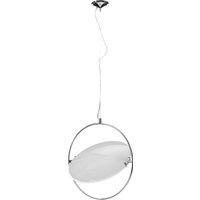 Orsina Lunar Large Pendant Light, Contemporary White Glass Shade with Chrome Fitting, Modern Ceiling Light Fixture