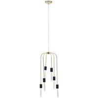 Orsina 6 Bulb Black Pendant Light, Hanging Light With Six Suspended Bulbs, Overhead Lighting For Modern Interiors in Gold
