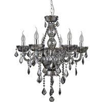Orsina Murano 8 Bulb Glass Chandelier in Grey