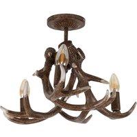 ValueLights Caribou Antler 3 Way Brown Ceiling Bar Light