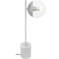 Orsina Elegant Chrome Finish Table Lamp, Contemporary Bedside Table Light, Easily Maintained Tall Bedside Lamp in Silver