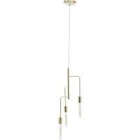 Orsina Warm Gold Finish 3-Light Pendant With Adjustable Height, Ceiling Pendant Light, Perfect For Workspace