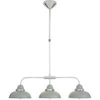 Orsina Grey Chrome Pendant Light With 3 Stainless Steel Shades, Vintage Industrial Ceiling Light For Kitchen Island