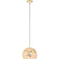 Orsina Metallic Pendant Lamp With Textured Shade, Kitchen Pendant Lighting With Canopy, Ambient Overhead Light in Gold
