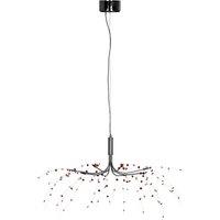 Orsina Red & Clear Ceiling Light With 8 Lights, Chrome Ceiling Plate With Sleek Arms, Decorative Ceiling Plate in Silver