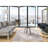 THE RUGS Montana Medallion Cream & Grey Living Room Area Rug 3724 | Size: 120 cm x 170 cm
