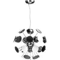 Orsina Disc Large Pendant Light, Chrome Finish Pendant Lamp, Lighting Pendant With Shimmering Discs For Home Dcor in Silver