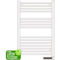 MYLEK Towel Rail Bathroom Electric Heater with 24/7 Timer IP24 Rated 500W in White
