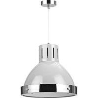 Orsina Grey Bell Shaped Pendant Light, Chrome Trim Ceiling Light Fixture, Assembled Modern Lighting for Bedroom