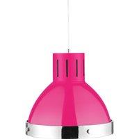 Orsina Chrome Bell Shaped Pendant Light in Pink