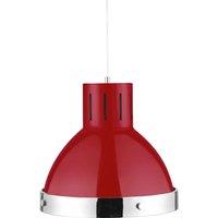 Orsina Chrome Bell Shaped Pendant Light in Red