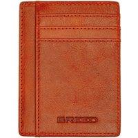Breed Men's Chase Genuine Leather Front Pocket Wallet in Orange