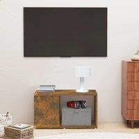 Berkfield Home TV Cabinet Smoked Oak 60x24x32cm Engineered Wood in Brown | Size: 60 x 24 x 32 cm