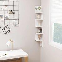 Berkfield Home Wall Corner Shelf White 20x20x127.5 cm Engineered Wood