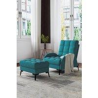 Modern Leisure Armchair with Footstool