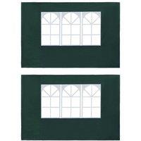 Berkfield Home Party Tent Sidewall 2 pcs with Window PE Green