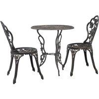 Berkfield Home 3 Piece Bistro Set Cast Aluminium in Brown