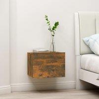 Berkfield Home Bedside Cabinets Smoked Oak 40x30x30 cm Engineered Wood in Brown | Size: 40 x 30 x 30 cm