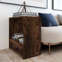 Berkfield Home Side Table Smoked Oak 50x26x50 cm Engineered Wood in Brown | Size: 50 x 26 x 50 cm