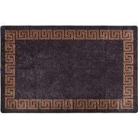 Rug Washable 80x150 cm Black and Gold Anti Slip