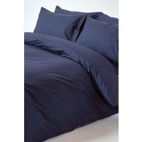 Homescapes Egyptian Cotton Duvet Cover with Pillowcase, 200 TC in Navy | Size: King