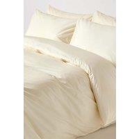 Homescapes Egyptian Cotton Duvet Cover with Pillowcase, 200 TC in Cream | Size: King