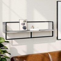 Wall Shelf with Bar Grey Sonoma 100x25x30 cm