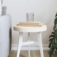 Berkfield Home Table Top Round White 30x3 cm Solid Wood Pine | Size: 30x3 cm
