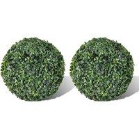 Berkfield Home Boxwood Ball Artificial Leaf Topiary Ball 27 cm 2 pcs in Green