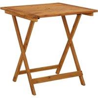 Berkfield Home Folding Garden Table 70x70x75 cm Solid Acacia Wood in Brown | Size: 70 x 70 x 75 cm