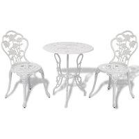 Berkfield Home 3 Piece Bistro Set Cast Aluminium White