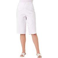 Roman Women's Curve Knee Length Elastic Waist Stretch Shorts in White | Size: 20