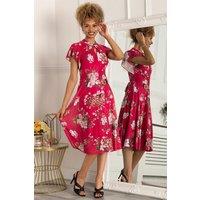 Jolie Moi Women's Luella Key Hole Mesh Dress in Purple | Size: 10