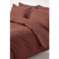 Homescapes Egyptian Cotton Duvet Cover with Pillowcase, 200 TC in Chocolate | Size: King