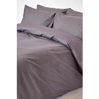 Homescapes Egyptian Cotton Duvet Cover with Pillowcase, 200 TC in Dark Grey | Size: King