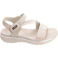 IVACHY Women's Sporty Comfort Sandals with Adjustable Velcro Straps in Beige | Size: 4