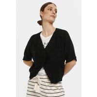 Cream Women's Sillar Loose Fit Knitted Bolero in Black | Size: XS/S