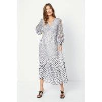 PRINCIPLES Twist Detail Border Spot Maxi Dress