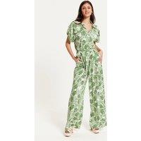 Green Leaf Printed Jumpsuit
