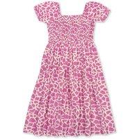 Kite Girl's Giraffe Shirred Dress in Pink | Size: 4 Years